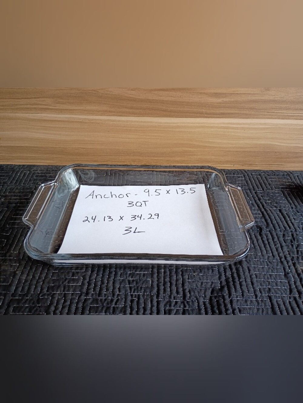 Anchor Glass Baking Dish 9.5 x 13.5 3QT 3L